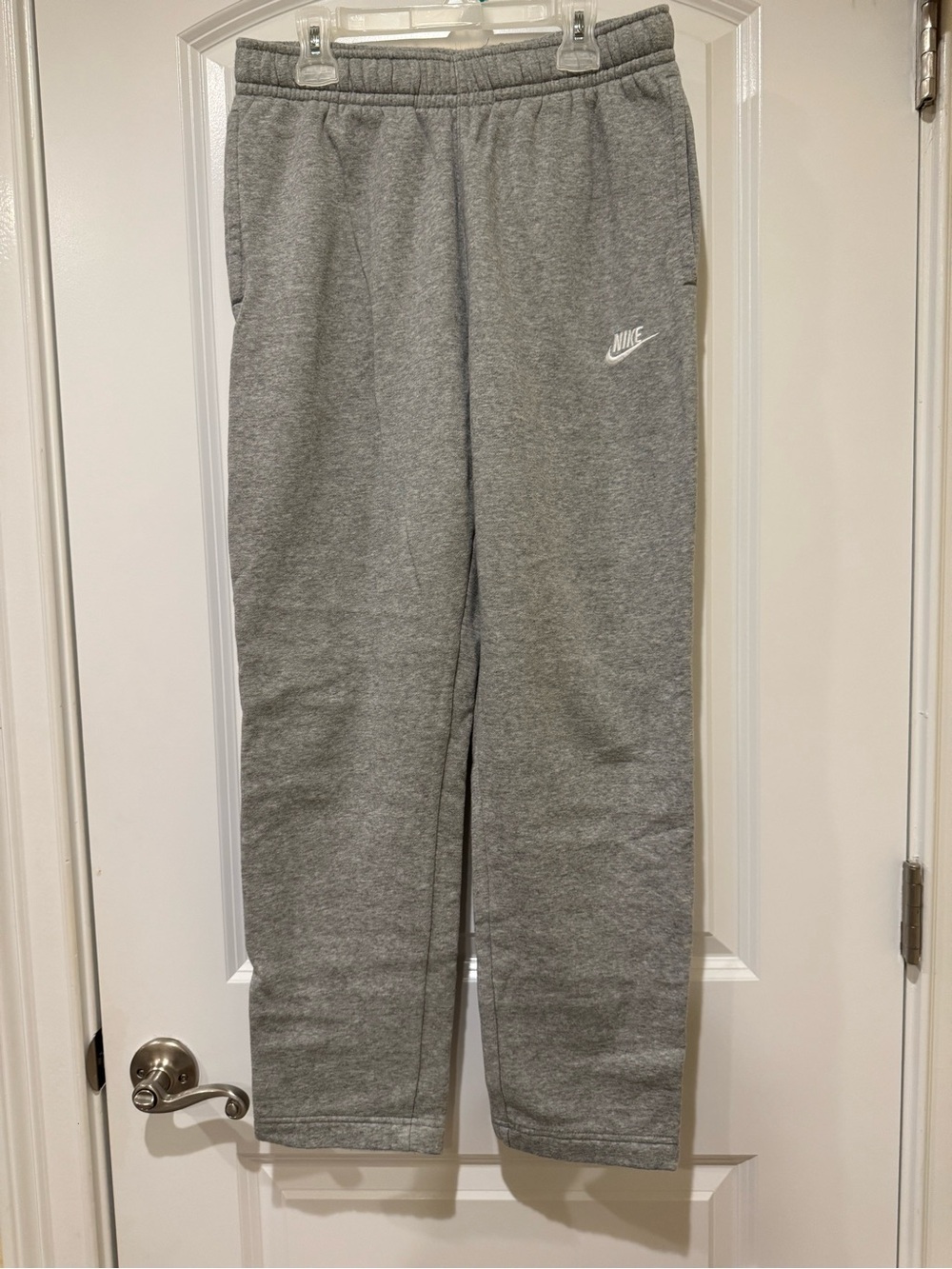 Nike Gray Men's Fleece Joggers with White Swoosh
